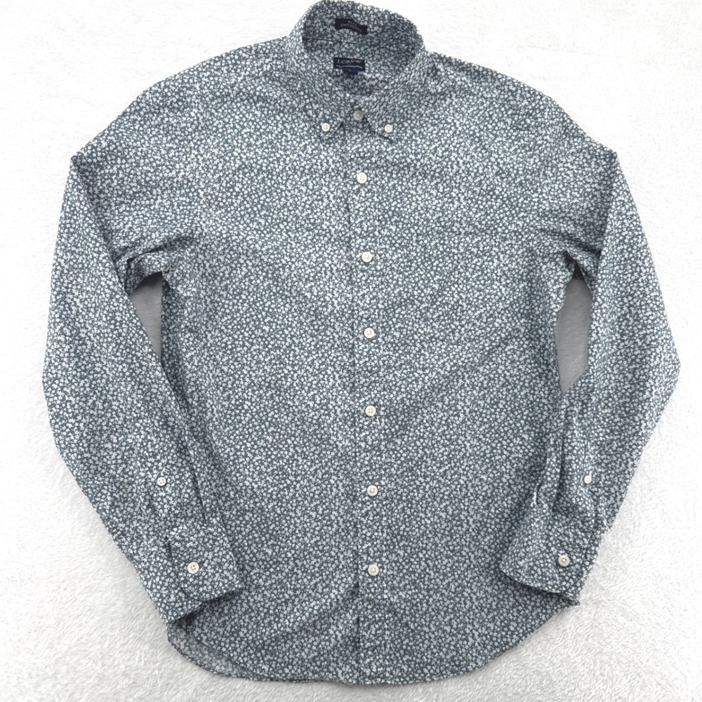 J.Crew Slim Untucked Performance Mens Small Button Down Shirt Blue Floral